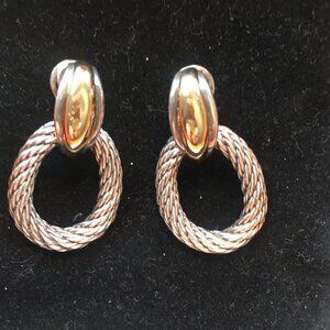 Hermes Silver and Gold Doorknocker Earrings